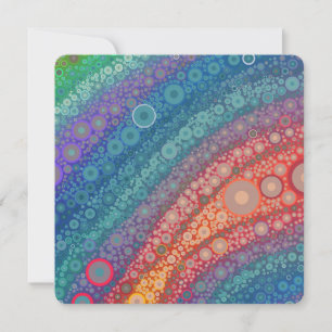 Beau arc-en-ciel cercles plat carte de voeux