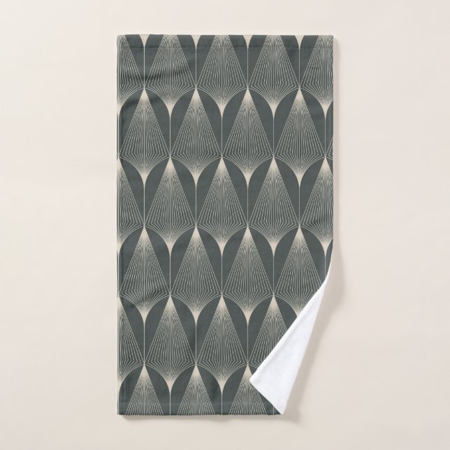 Beau, art déco, motif, gris, beige, 1920, rétro, c (Serviette à main)