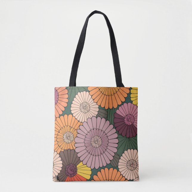 beau art tribal aquarelle Sac fourre-tout floral (Devant)