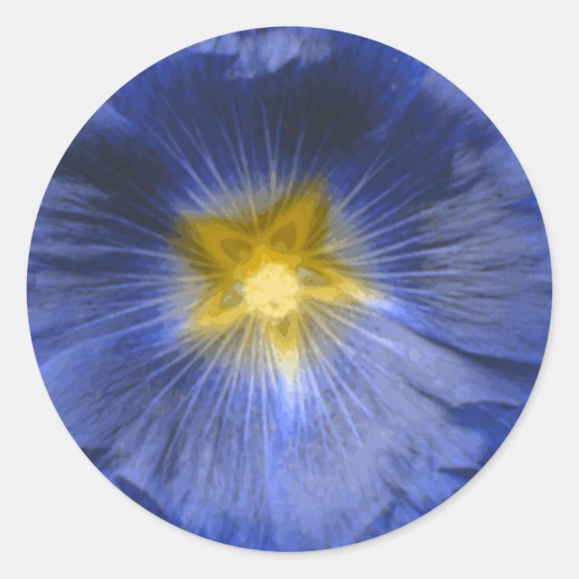 Beau Autocollant bleu Hollyhock Flower (Devant)