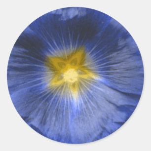 Beau Autocollant bleu Hollyhock Flower