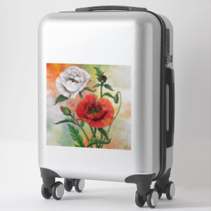 Beau Autocollant rouge blanc