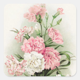 Beau autocollant vintage de oeillets