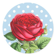 Beau autocollants de rose rouge