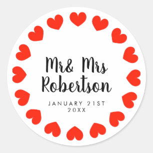 Beau autocollants et scellants de mariage Mr et Mr