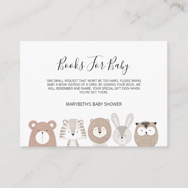 Beau Baby shower Animaux Apportez Une Carte De Dem (Devant)