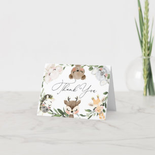 Beau Baby shower Animaux Cartes de remerciements