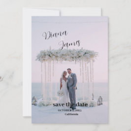 Beau blanc Enregistrer la date Faire-part de maria
