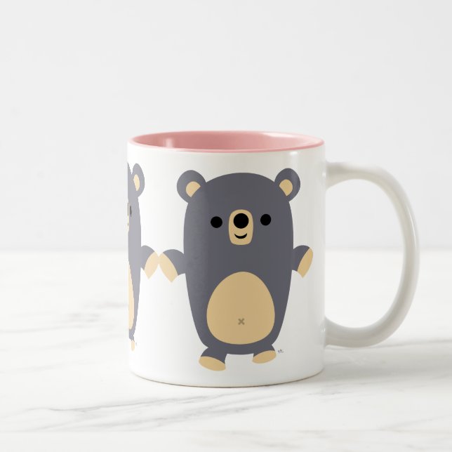 Beau Bleu Carton Ours Mug (Droit)