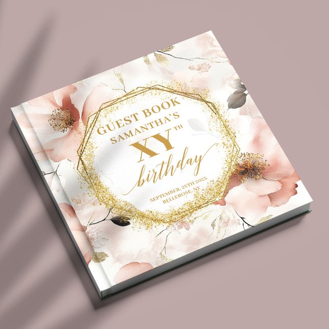 Beau Blush Ivory Gold Anniversaire Livre d'or (Beautiful Blush Ivory Gold Birthday Guest Book

)