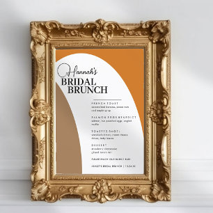Beau Boho Script Minimal Bridal Brunch Menu