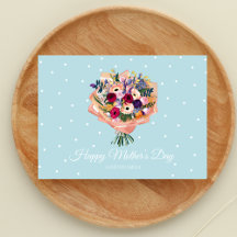 Beau bouquet de fleurs Carte de fête des mères