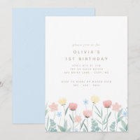 Beau Bouquet Fleur sauvage Invitation Anniversaire