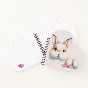 Beau Bunny Pastel Carnet Spiral En Forme Coeur