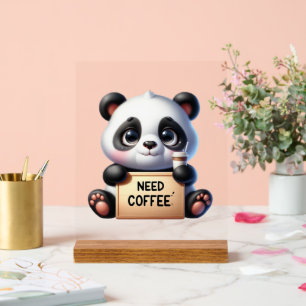 Beau bureau besoin de café panda ours