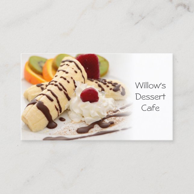 Beau Café de Dessert Savoureux - Carte de visite (Devant)