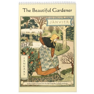 Beau Calendrier de la Jardinière Art Nouveau par G