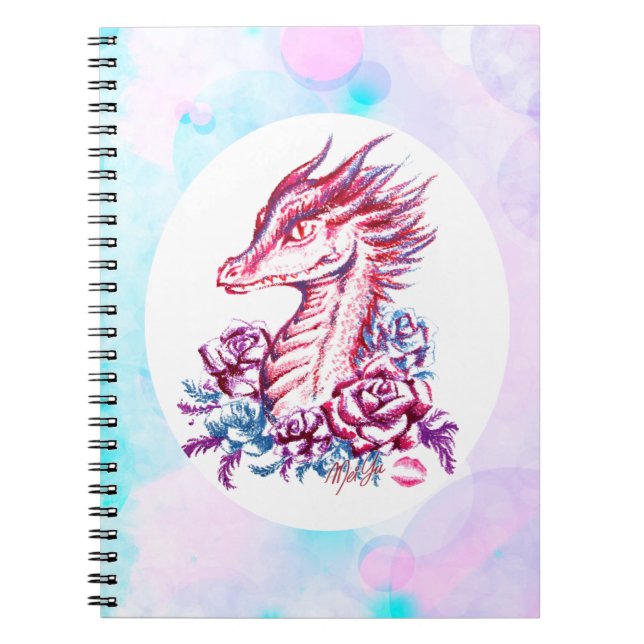 Beau carnet d'art de dragon de rouge à lèvres (Devant)