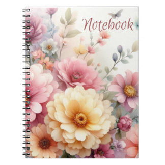 Beau Carnet de fleurs de pastel féminin moderne