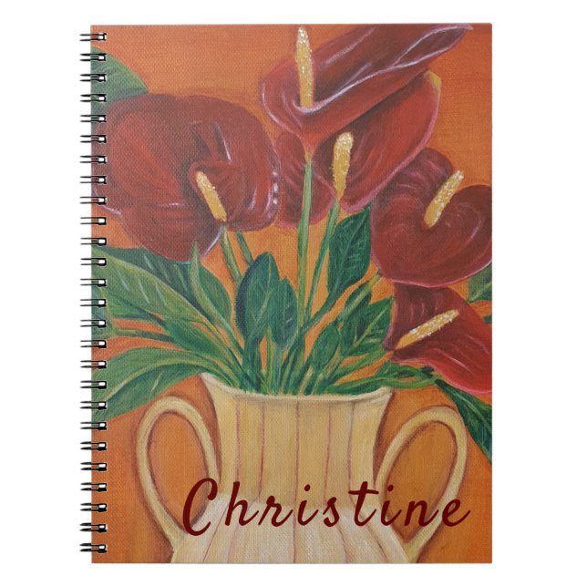 Beau Carnet Fleur Personnalisé (Devant)