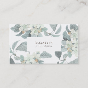 Beau Carte de visite de Fleurs Bleues Pales