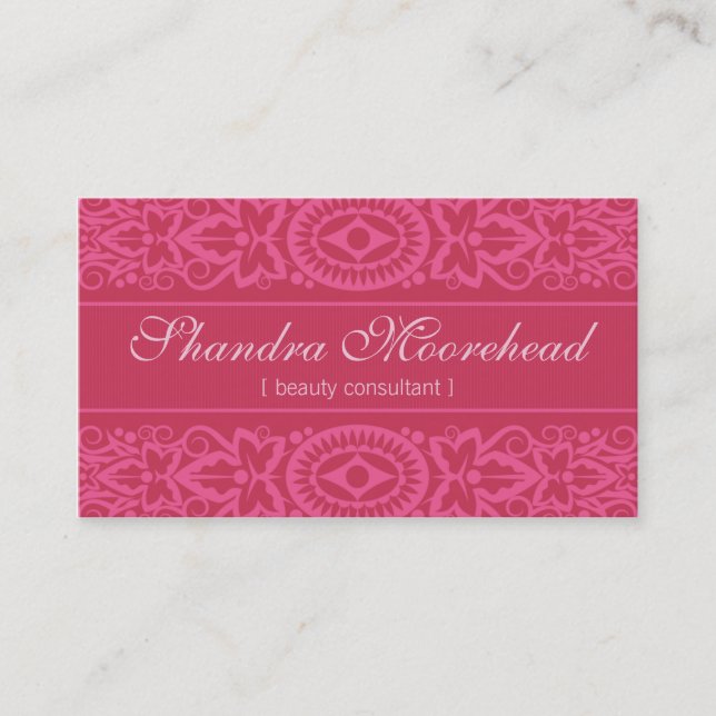Beau carte de visite fuchsia de consultant en (Devant)