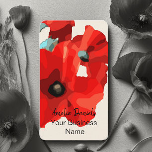 Beau Carte de visite Red Poppy