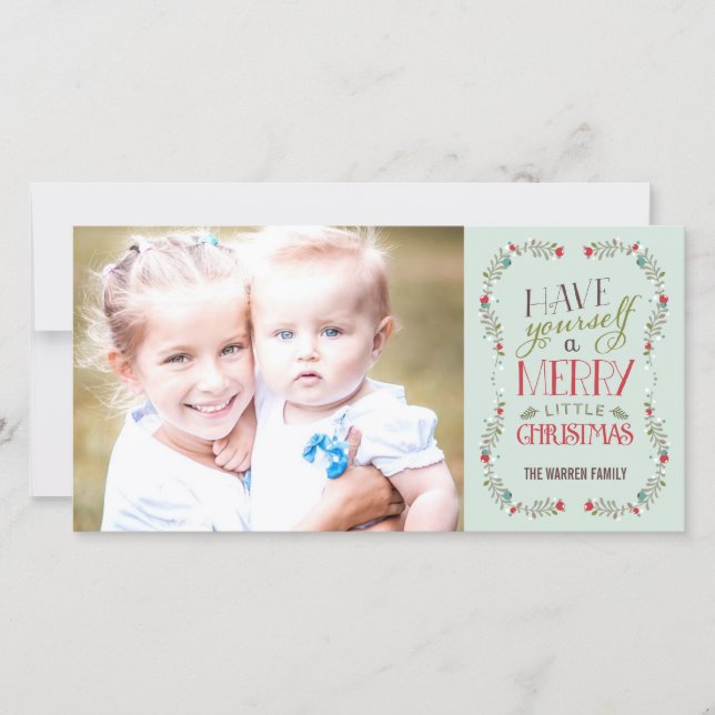 Beau Carte photo de vacances Garlands - Bleu clair (Devant)