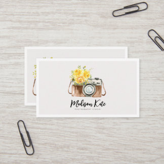 Beau Cartes de visite de caméra aquarelle