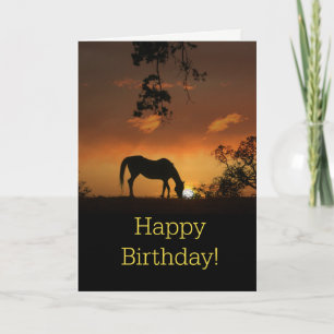 Beau Cheval Bonne Carte d'Anniversaire
