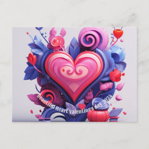 Beau coeur Saint Valentin Carte postale