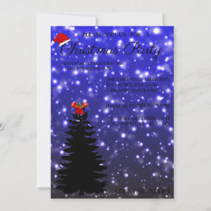 Beau Cool Bleu Arbre de Noël Invitation