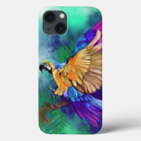 Beau coque iphone de perroquet couleur