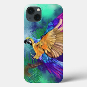 Beau coque iphone de perroquet couleur