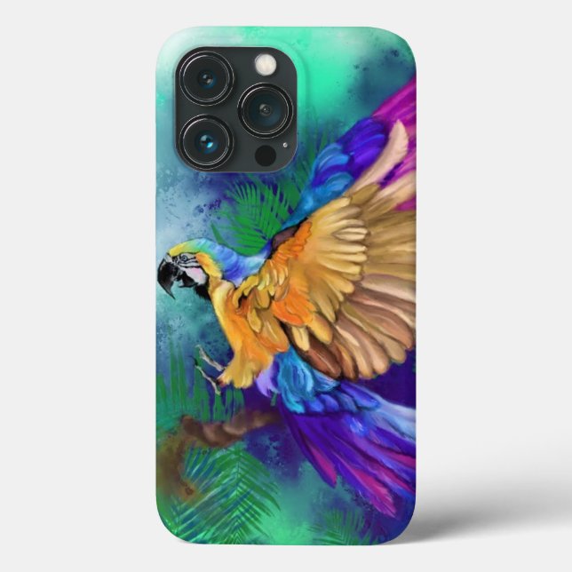 Beau coque iphone de perroquet couleur (Verso)