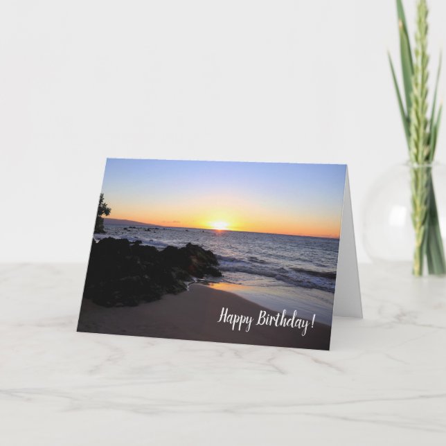 Beau coucher de soleil de Maui sur la carte de voe (Devant)