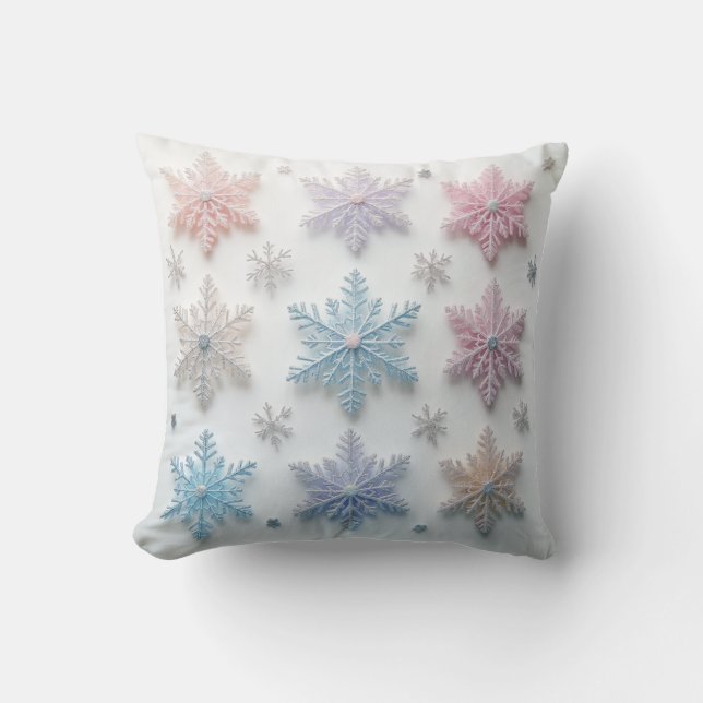 Beau coussin motif de flocon de neige (Recto)
