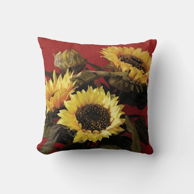 Beau coussin peint de tournesol (Recto)