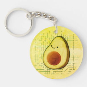 Beau Dessin Avocado Sur Un Arrière - plan Distress