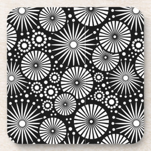 Beau Dessous de verre de liège noir et blanc