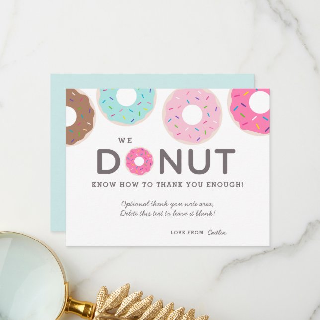 Beau Drôle Donut Merci Cartes (Devant/Arrière en situation)
