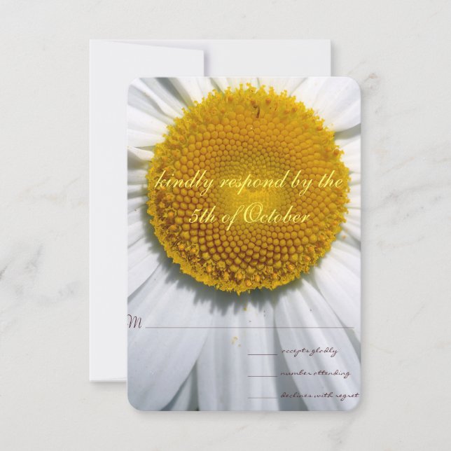 Beau Elégant mariage de marguerite RSVP (Devant)