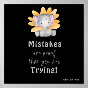 Beau éléphant Motivation poster personnalisé