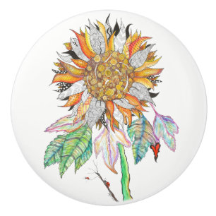 Beau et coloré bouton de porte de tournesol