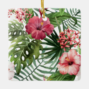 Beau et élégant ornement floral tropical de