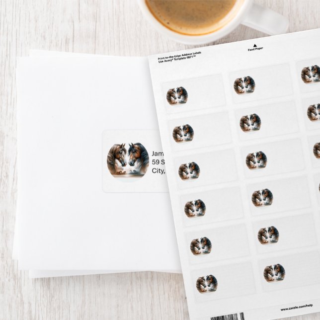 Beau Étiquette de adresse de chevaux Brown (Créateur téléchargé)