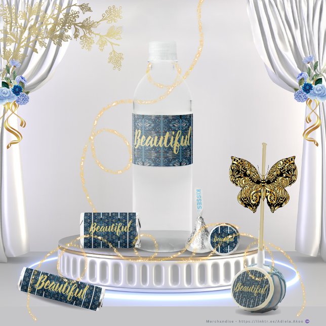 Beau Étiquettes de bouteilles d'eau par la poète A (Beautiful Candy Favors & Water Labels designed by Poet Adiela Akoo. Browse my store 4 more fab finds)