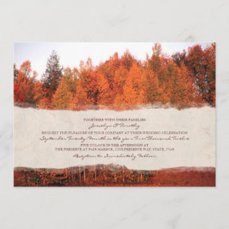 Beau Faire-part de mariage d'automne