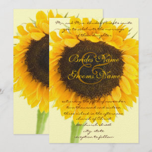 Beau Faire-part de mariage de tournesol élégant