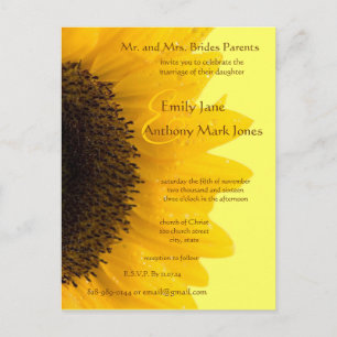 Beau Faire-part de mariage de tournesol élégant